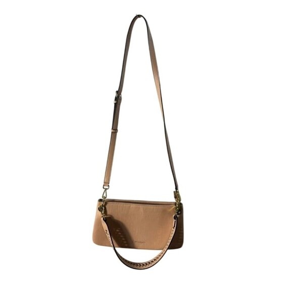 Calvin Klein Blush Pink Leather Crossbody Bag With Gold Chain Strap & Adjustable - Picture 1 of 12
